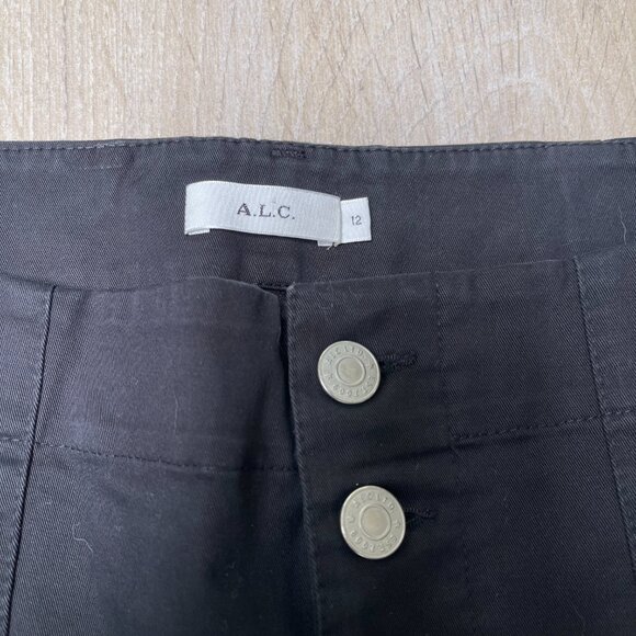 A.L.C. High Waist Black Pants with lace up bottoms. - Picture 7 of 8